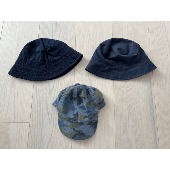 Joe Fresh Little Boy's Set of Bucket Hats & Baseball  Caps Set of 3 Blue - Picture 1 of 2